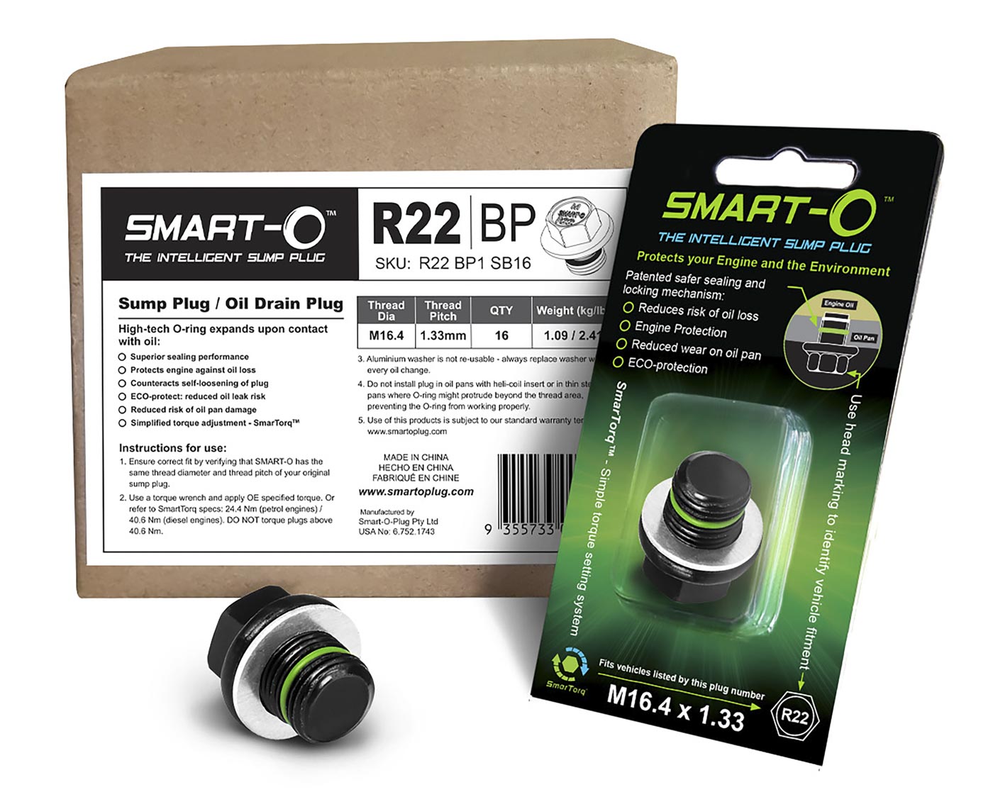 SMART-O Replenishment Box of 16 x R22BP1 Sump Plugs